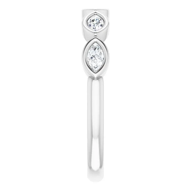 0.50 ct. Marquise Diamond Bezel Set Wedding Band
