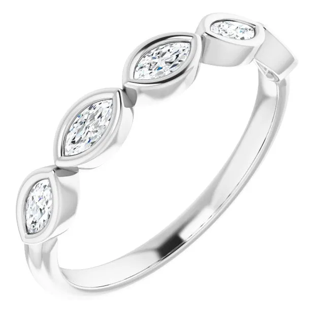 0.50 ct. Marquise Diamond Bezel Set Wedding Band