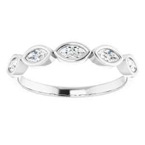 0.50 ct. Marquise Diamond Bezel Set Wedding Band