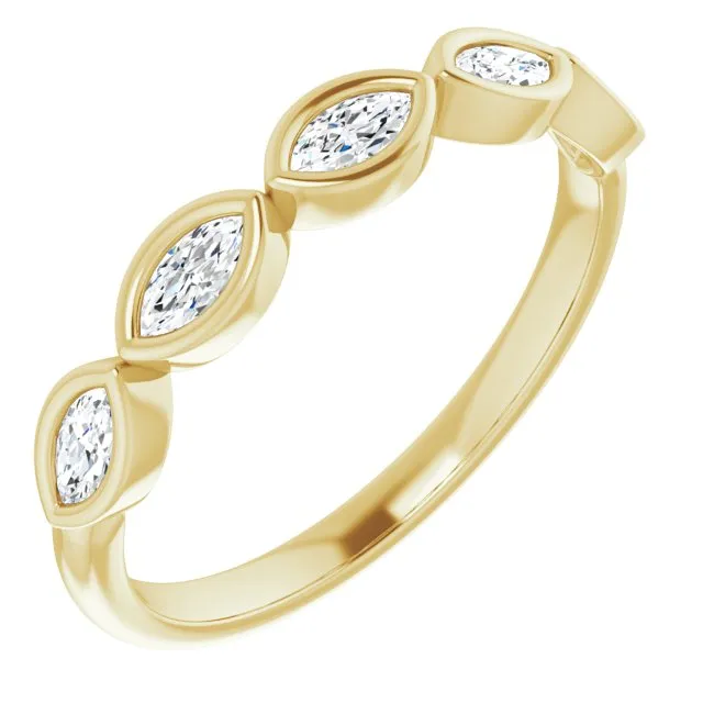 0.50 ct. Marquise Diamond Bezel Set Wedding Band