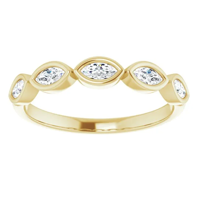 0.50 ct. Marquise Diamond Bezel Set Wedding Band
