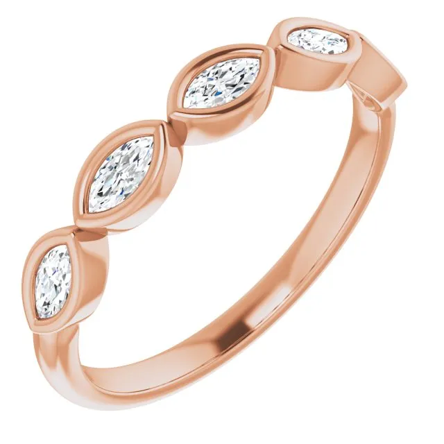 0.50 ct. Marquise Diamond Bezel Set Wedding Band
