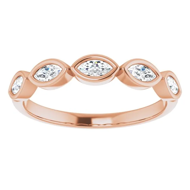 0.50 ct. Marquise Diamond Bezel Set Wedding Band
