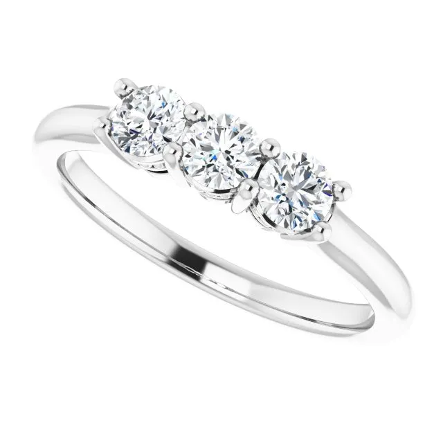0.50 ct. Round Cut Diamond Wedding Band 3 Stone Anniversary Ring