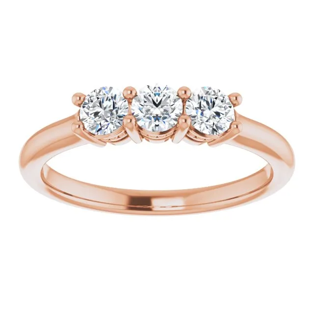 0.50 ct. Round Cut Diamond Wedding Band 3 Stone Anniversary Ring