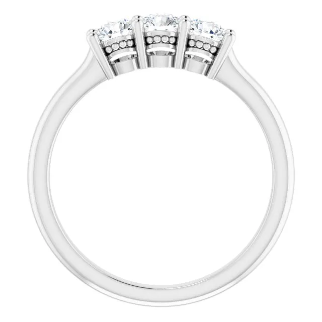 0.50 ct. Round Cut Diamond Wedding Band 3 Stone Anniversary Ring