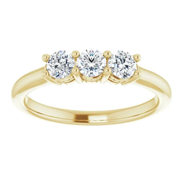 0.50 ct. Round Cut Diamond Wedding Band 3 Stone Anniversary Ring