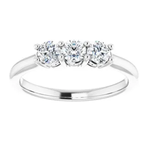 0.50 ct. Round Cut Diamond Wedding Band 3 Stone Anniversary Ring