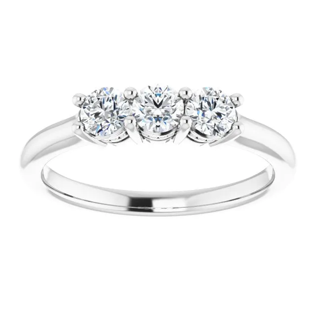 0.50 ct. Round Cut Diamond Wedding Band 3 Stone Anniversary Ring