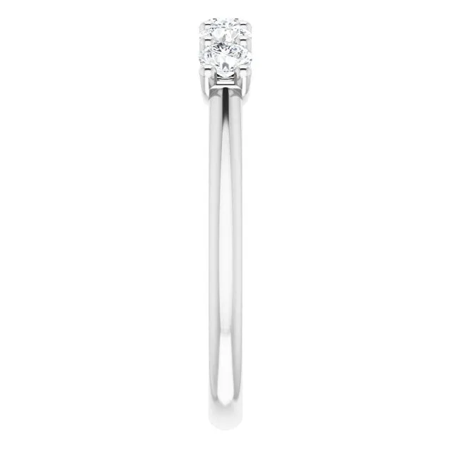 0.50 ct. Round Cut Diamond Wedding Band 5 Stone Anniversary Ring