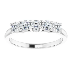0.50 ct. Round Cut Diamond Wedding Band 5 Stone Anniversary Ring