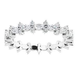 0.59 ct. Prong Set Marquise & Round Diamond Eternity Band