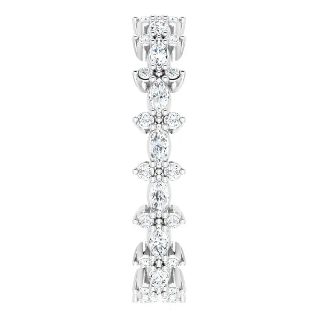 0.59 ct. Prong Set Marquise & Round Diamond Eternity Band