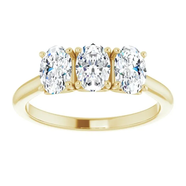 0.63 ct. Oval Cut Diamond 3 Stone Wedding Band