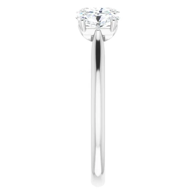 0.63 ct. Oval Cut Diamond 3 Stone Wedding Band