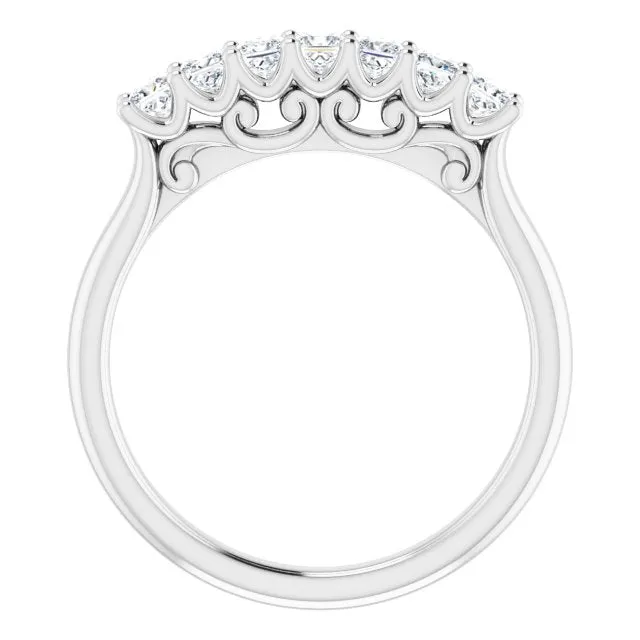 0.70 ct. Prong Set Princess Cut Diamond Wedding Band
