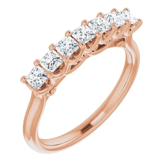 0.70 ct. Prong Set Princess Cut Diamond Wedding Band