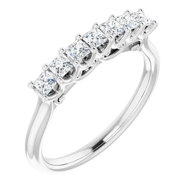 0.70 ct. Prong Set Princess Cut Diamond Wedding Band