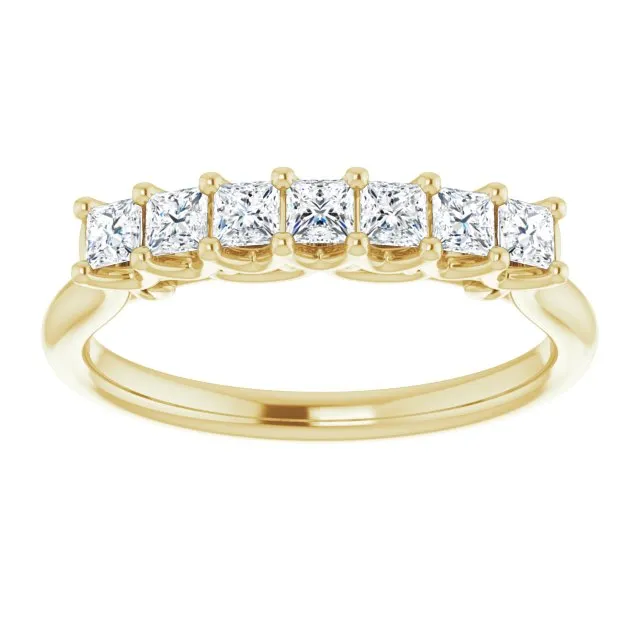 0.70 ct. Prong Set Princess Cut Diamond Wedding Band
