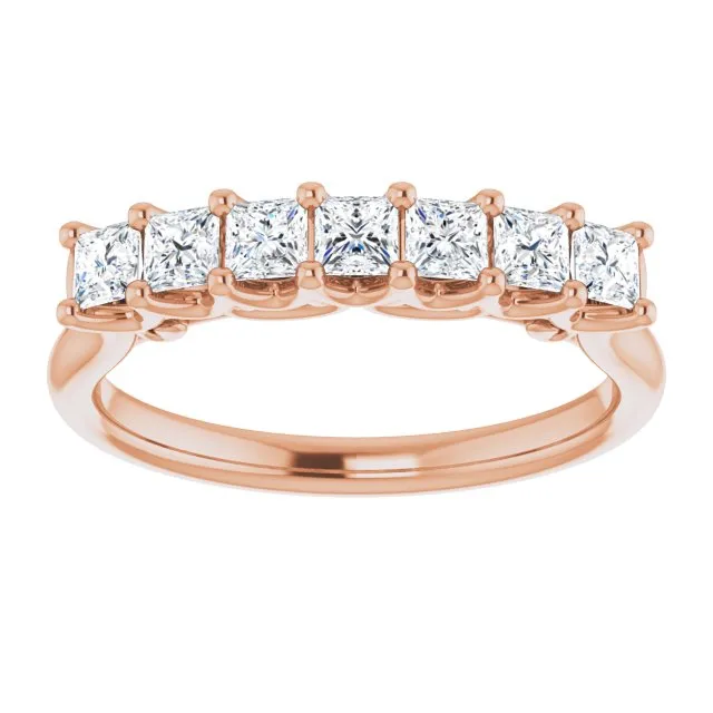 0.70 ct. Prong Set Princess Cut Diamond Wedding Band