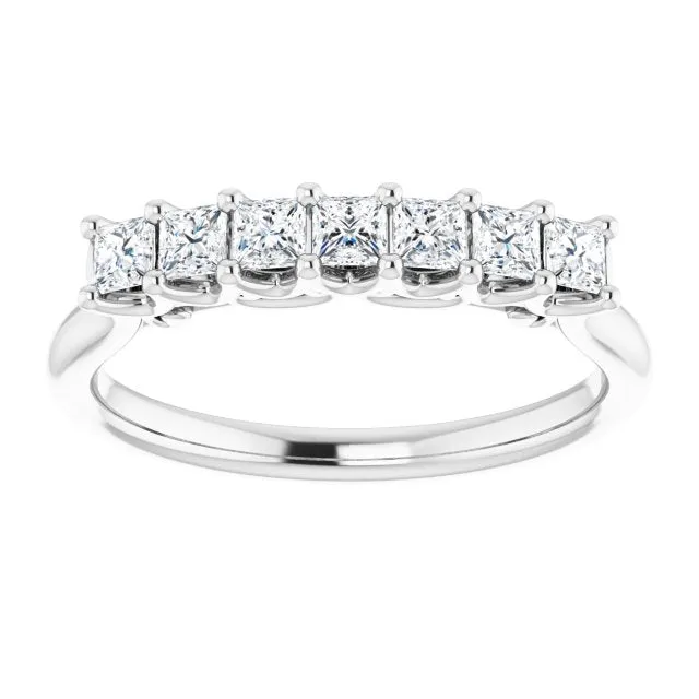 0.70 ct. Prong Set Princess Cut Diamond Wedding Band