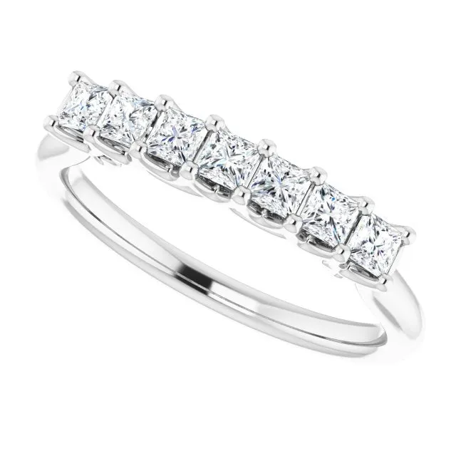 0.70 ct. Prong Set Princess Cut Diamond Wedding Band