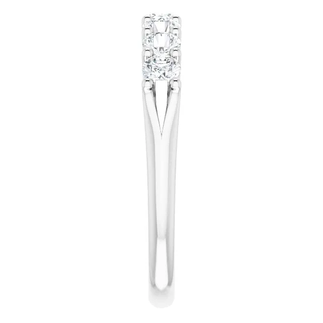0.75 ct. Round Cut Diamond Shared Prong Wedding Band 7 Stone Anniversary Ring