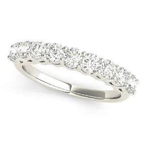 0.75 ctw. Round Diamond Wedding Band 9 Stone Anniversary Ring