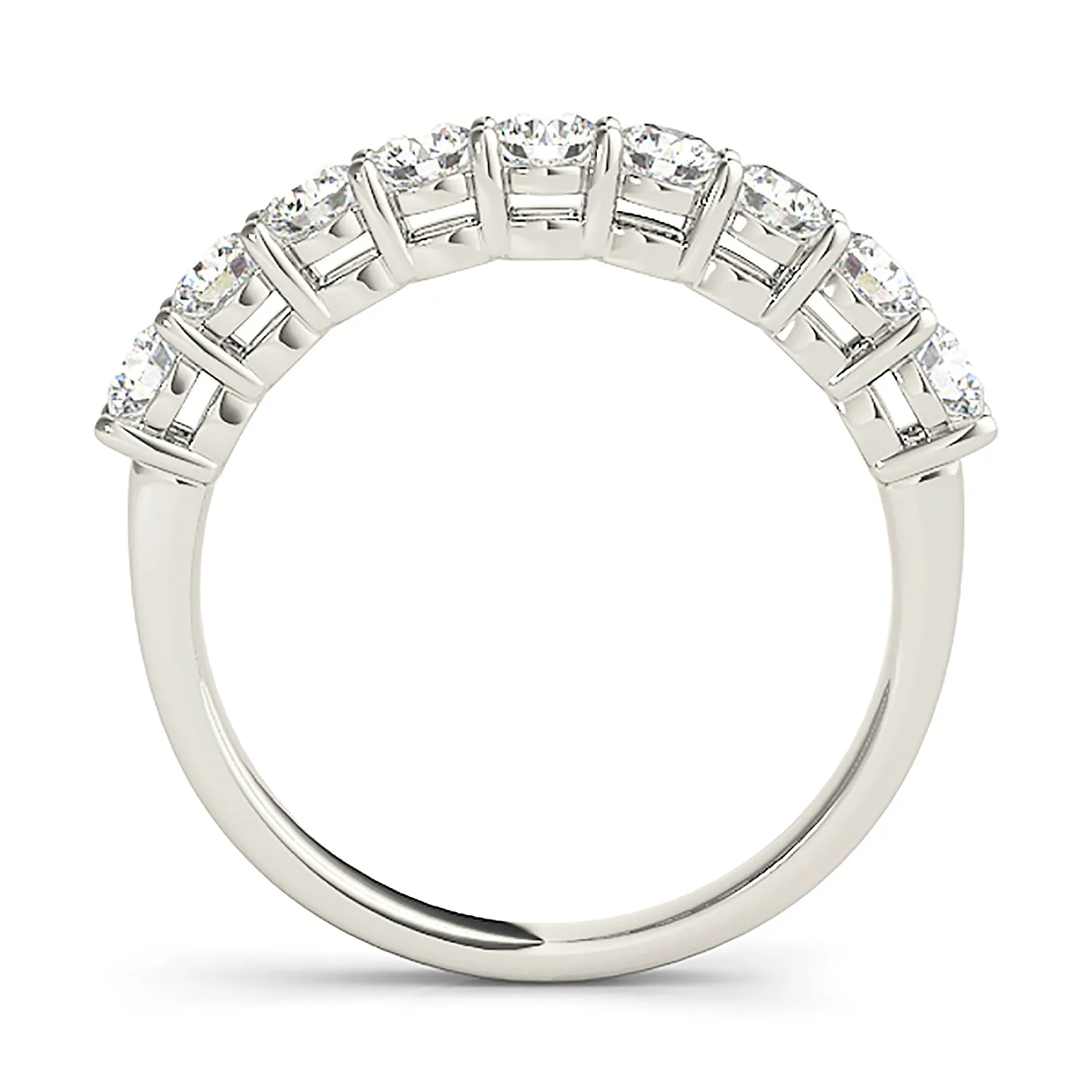 0.75 ctw. Round Diamond Wedding Band 9 Stone Anniversary Ring