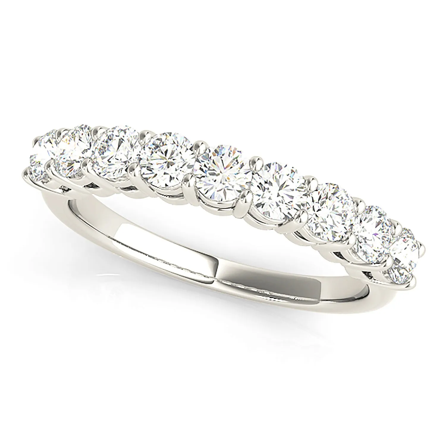0.75 ctw. Round Diamond Wedding Band 9 Stone Anniversary Ring