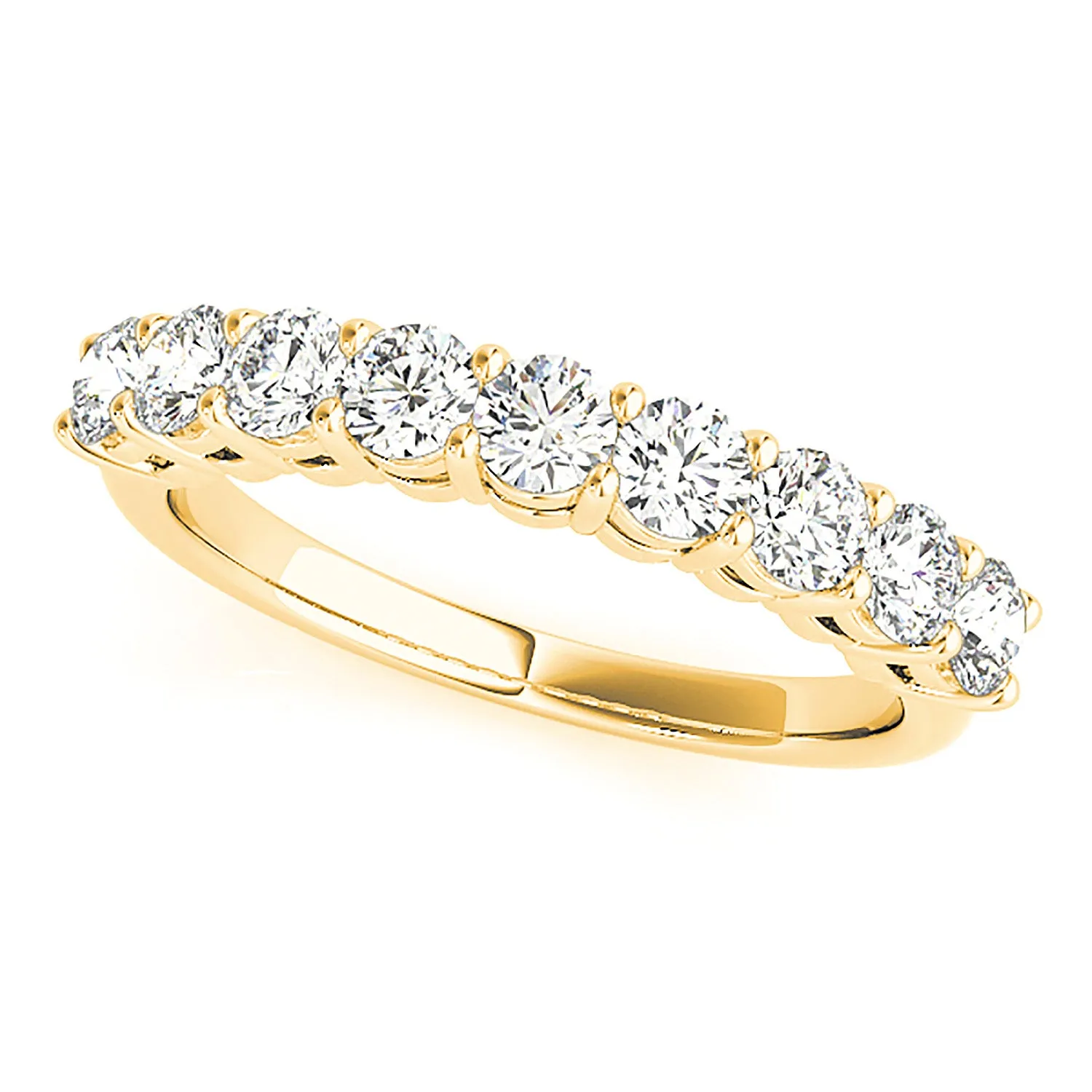 0.75 ctw. Round Diamond Wedding Band 9 Stone Anniversary Ring