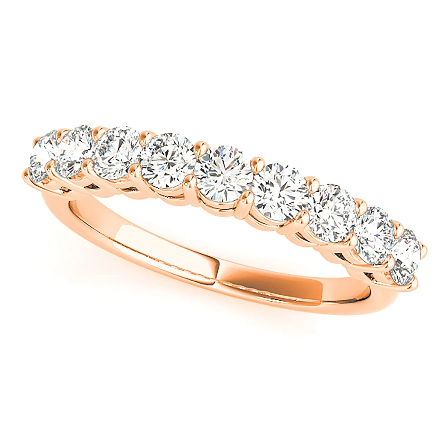 0.75 ctw. Round Diamond Wedding Band 9 Stone Anniversary Ring