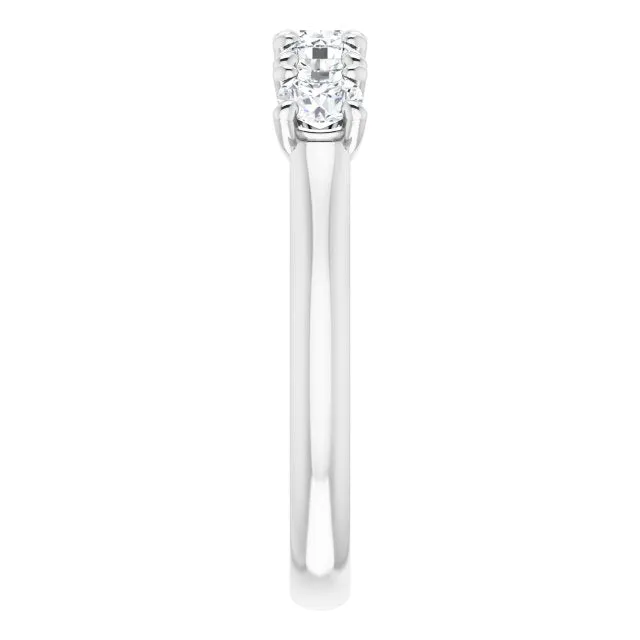 0.85 ct.  Round Cut Diamond Wedding Band 5 Stone Anniversary Ring
