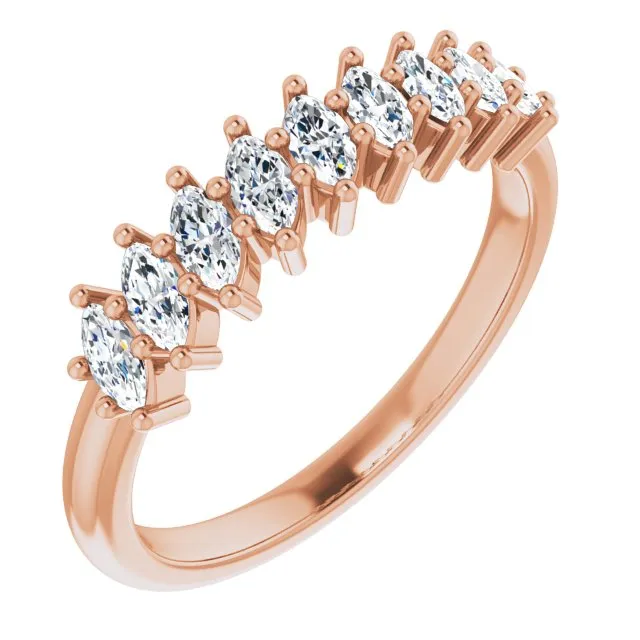 0.90 ct. Marquise Diamond Wedding Band 9 Stone Anniversary Ring