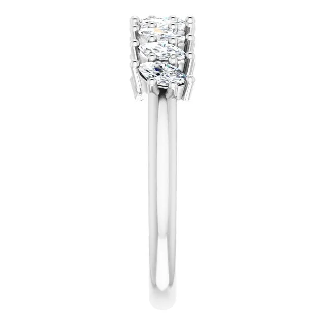 0.90 ct. Marquise Diamond Wedding Band 9 Stone Anniversary Ring