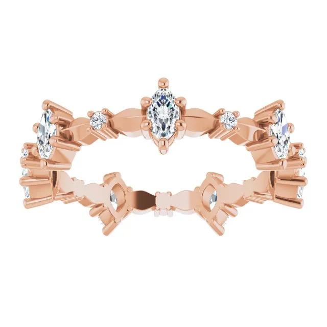 0.91 ct. Marquise & Round Diamond Eternity Band