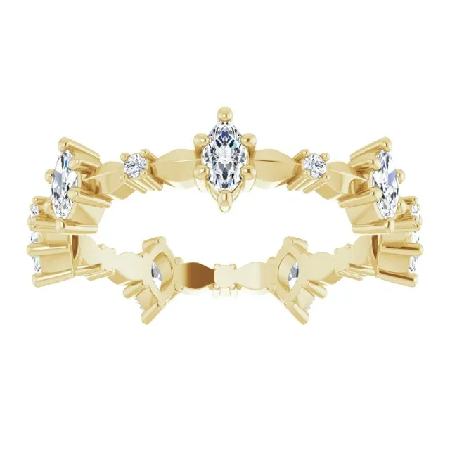 0.91 ct. Marquise & Round Diamond Eternity Band