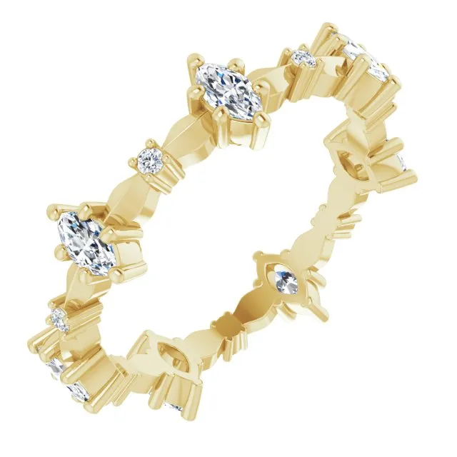 0.91 ct. Marquise & Round Diamond Eternity Band