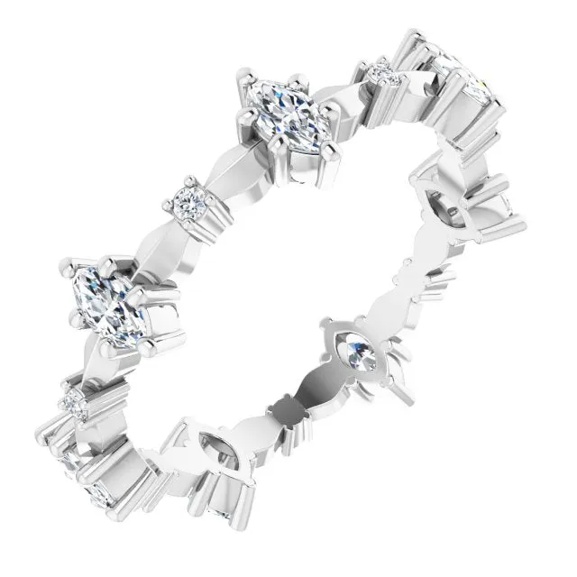 0.91 ct. Marquise & Round Diamond Eternity Band