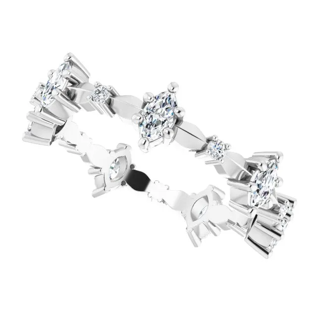 0.91 ct. Marquise & Round Diamond Eternity Band