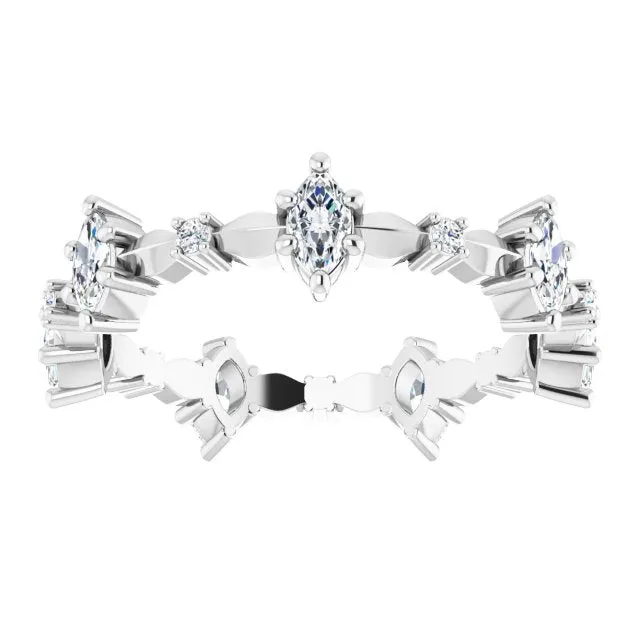0.91 ct. Marquise & Round Diamond Eternity Band