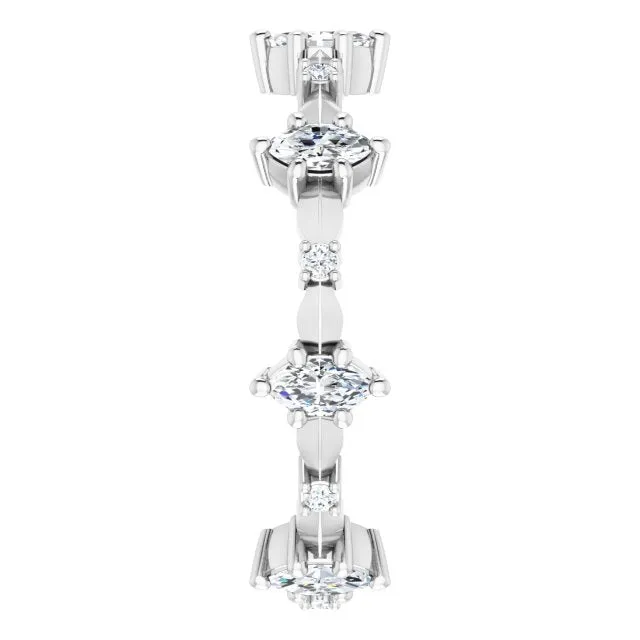 0.91 ct. Marquise & Round Diamond Eternity Band