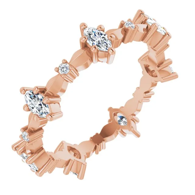 0.91 ct. Marquise & Round Diamond Eternity Band