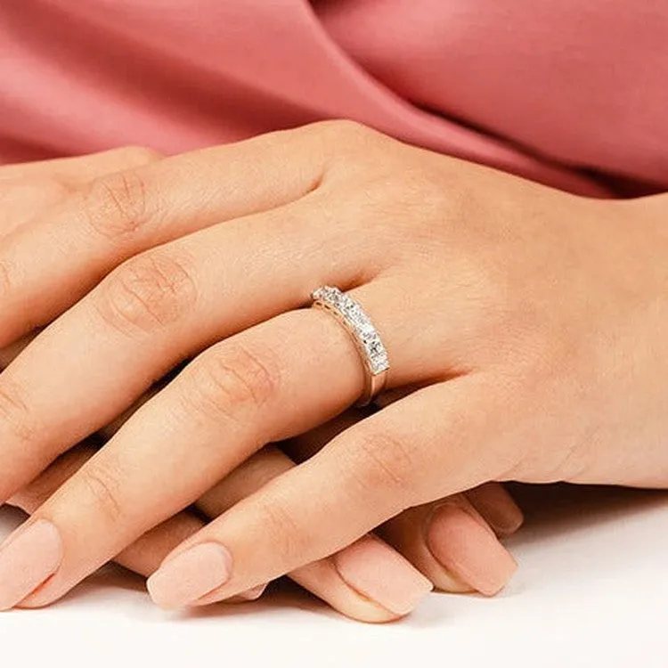 0.98 ct. Princess Diamond Wedding Band