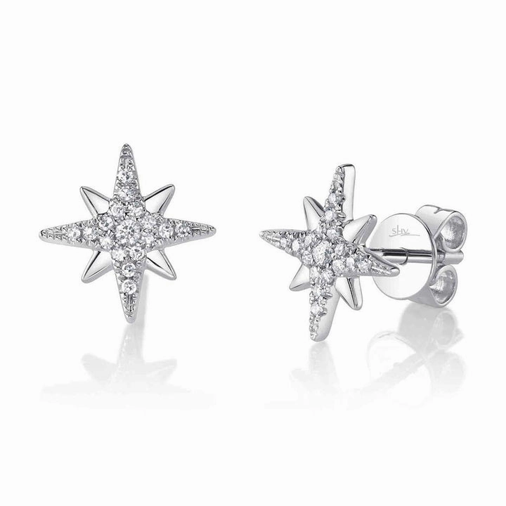 0.12CT DIAMOND NORTH STAR STUD EARRING