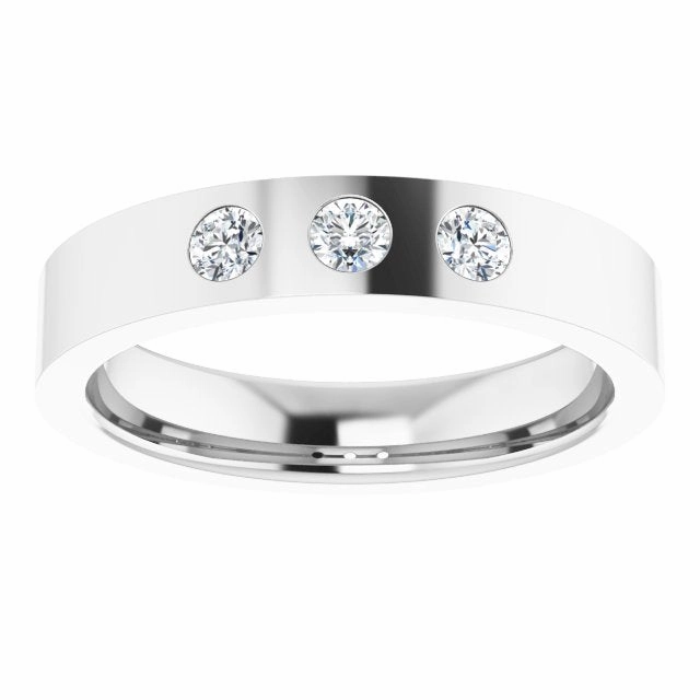 0.20 ctw Bezel Set Round Diamond Men's Ring