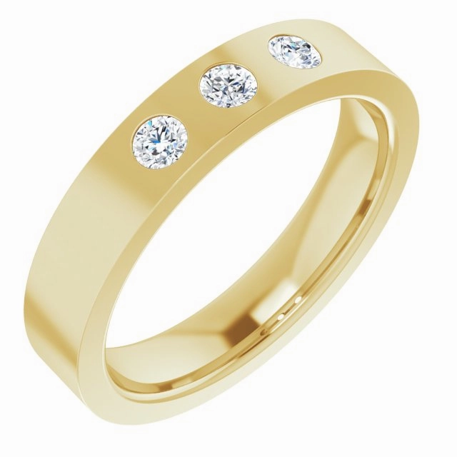 0.20 ctw Bezel Set Round Diamond Men's Ring