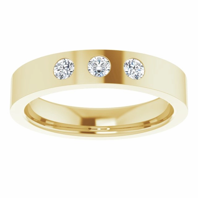 0.20 ctw Bezel Set Round Diamond Men's Ring