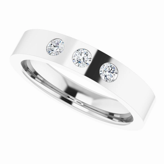 0.20 ctw Bezel Set Round Diamond Men's Ring