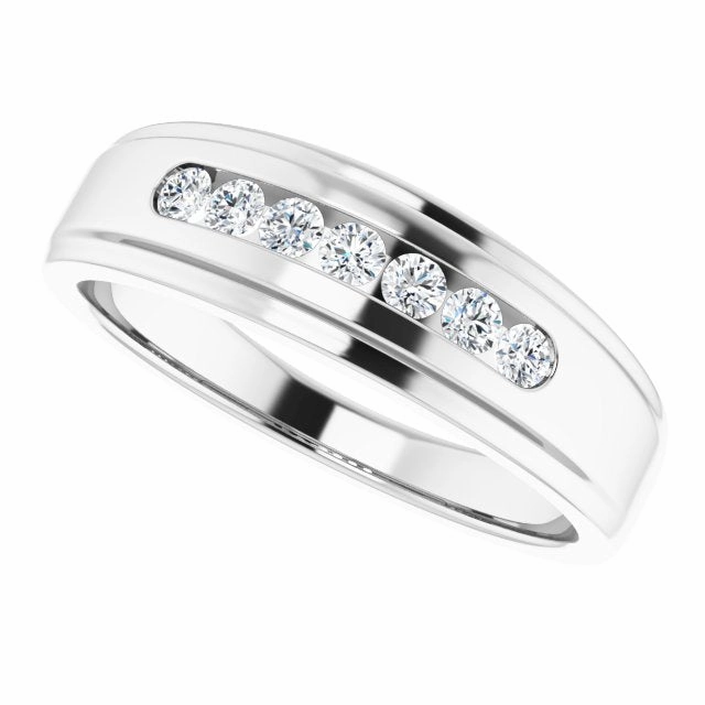 0.20 ctw Channel Set Round Diamond Men's Ring
